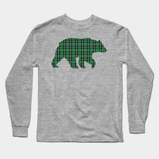 Green Plaid Bear Long Sleeve T-Shirt